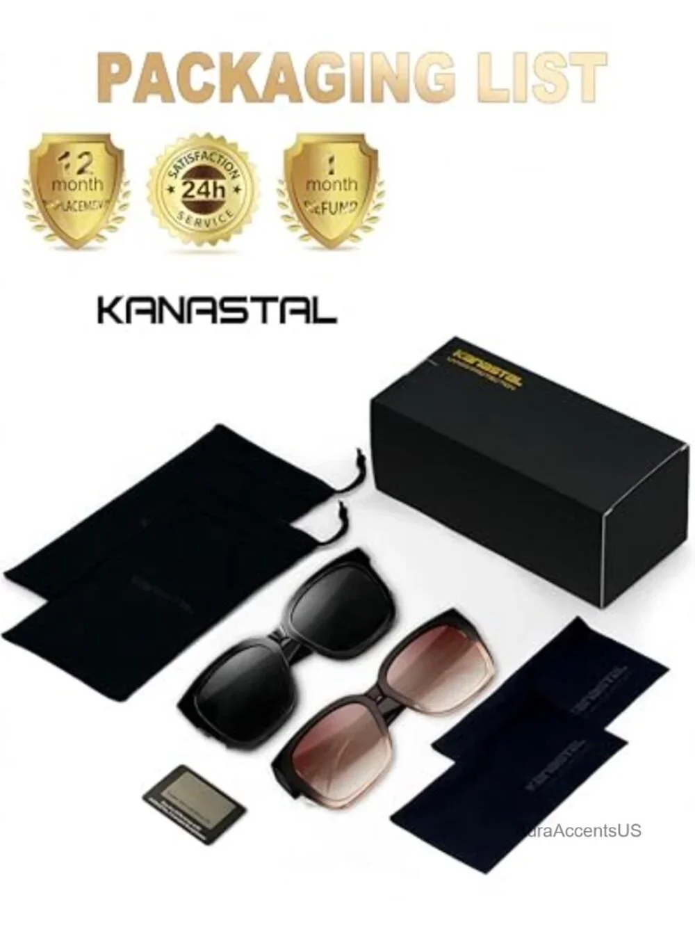Oversized Square Fit Over Polarized UV400 Sunglasses 2 Pack